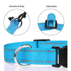 Adjustable Reflective Nylon Pet Collar for Dogs and Cats - Anti-Slip, Anti-Choke, Durable Walking Accessory