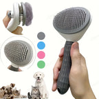 One-Click Pet Hair Removal Comb for Effortless Grooming of Dogs and Cats - Automatic Floating Slicker Brush