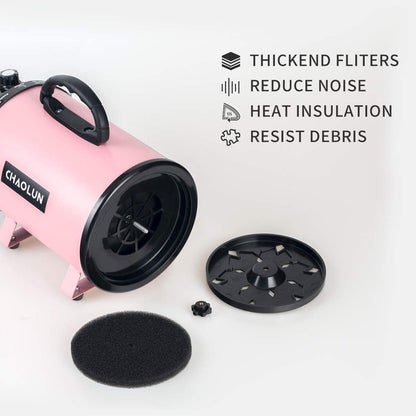Professional Pet Grooming Dog Dryer with Heater - Pink