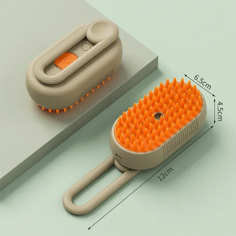3-in-1 Cat & Dog Pet Spray Massage Brush - Steam Spray, Hair Removal, and Bath Comb with One-Button Operation