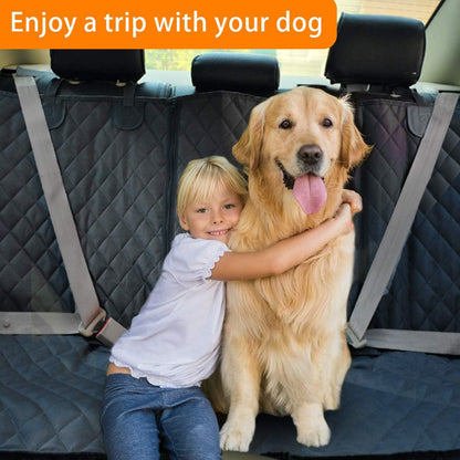 Premium Waterproof Dog Car Seat Cover with Side Flaps for Cars, Trucks, and SUVs - Non-Slip Backseat Protection
