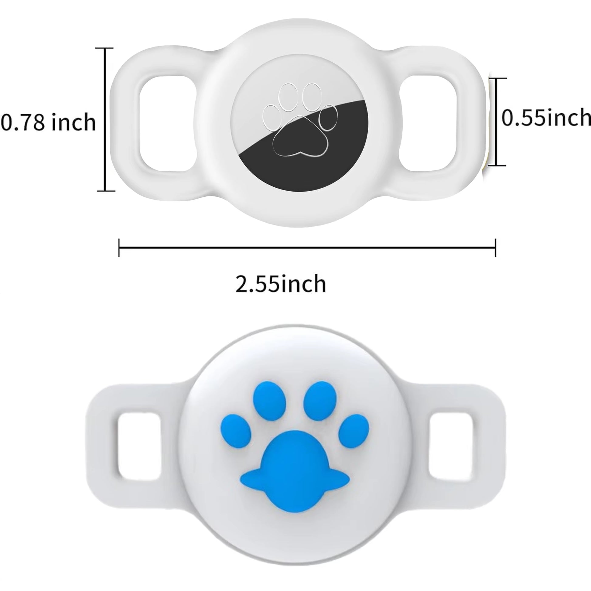1/2 Inch AirTag Cat and Dog Collar Holder, Anti-Lost Pet Collar Case Compatible with 3/8", 1/2", and 5/8" Collars