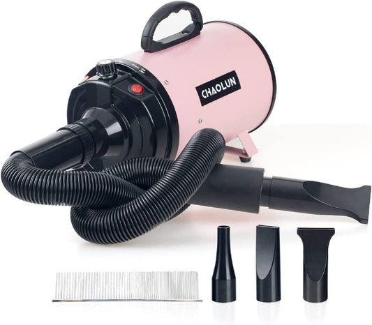 Professional Pet Grooming Dog Dryer with Heater - Pink