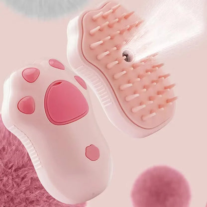 3-in-1 Electric Pet Grooming Brush with Steam, Spray, and Massage Functions for Cats and Dogs