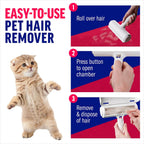 Pet Hair Remover Roller - Effortless Self-Cleaning Fur Removal Tool for Dogs & Cats - Ideal for Furniture Cleaning