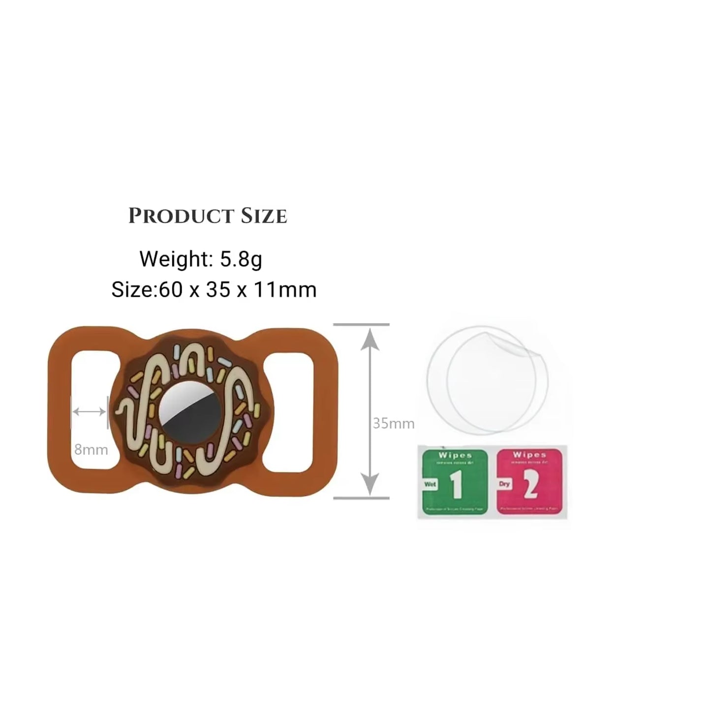 1/2 Inch AirTag Cat and Dog Collar Holder, Anti-Lost Pet Collar Case Compatible with 3/8", 1/2", and 5/8" Collars