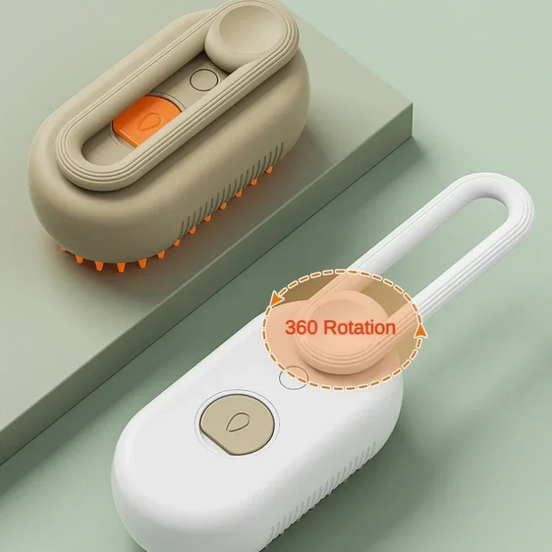 3-in-1 Cat & Dog Pet Spray Massage Brush - Steam Spray, Hair Removal, and Bath Comb with One-Button Operation