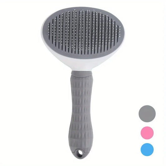 One-Click Pet Hair Removal Comb for Effortless Grooming of Dogs and Cats - Automatic Floating Slicker Brush