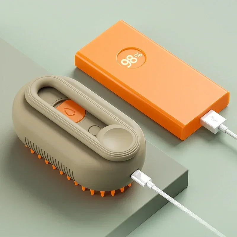 3-in-1 Cat & Dog Pet Spray Massage Brush - Steam Spray, Hair Removal, and Bath Comb with One-Button Operation