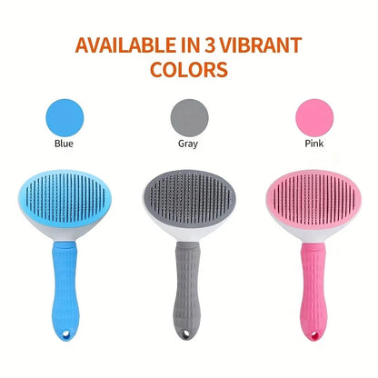 One-Click Pet Hair Removal Comb for Effortless Grooming of Dogs and Cats - Automatic Floating Slicker Brush