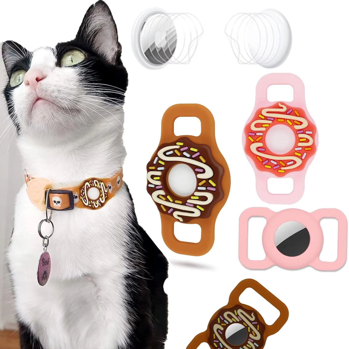 1/2 Inch AirTag Cat and Dog Collar Holder, Anti-Lost Pet Collar Case Compatible with 3/8", 1/2", and 5/8" Collars